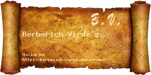 Berberich Virág névjegykártya